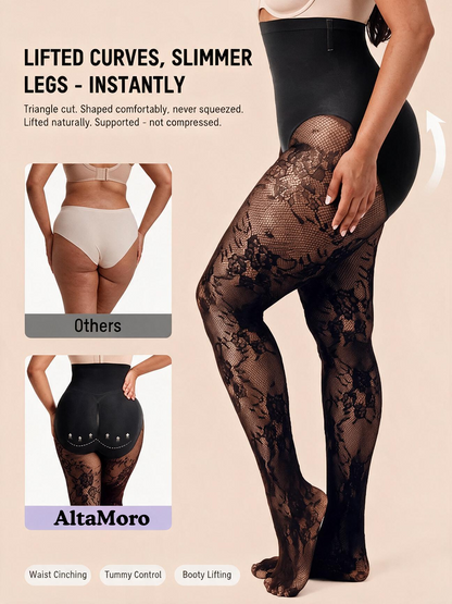 The Forma High-Waist Lace Sculpt Tights