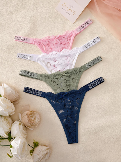 The Elara Lace Thong Set