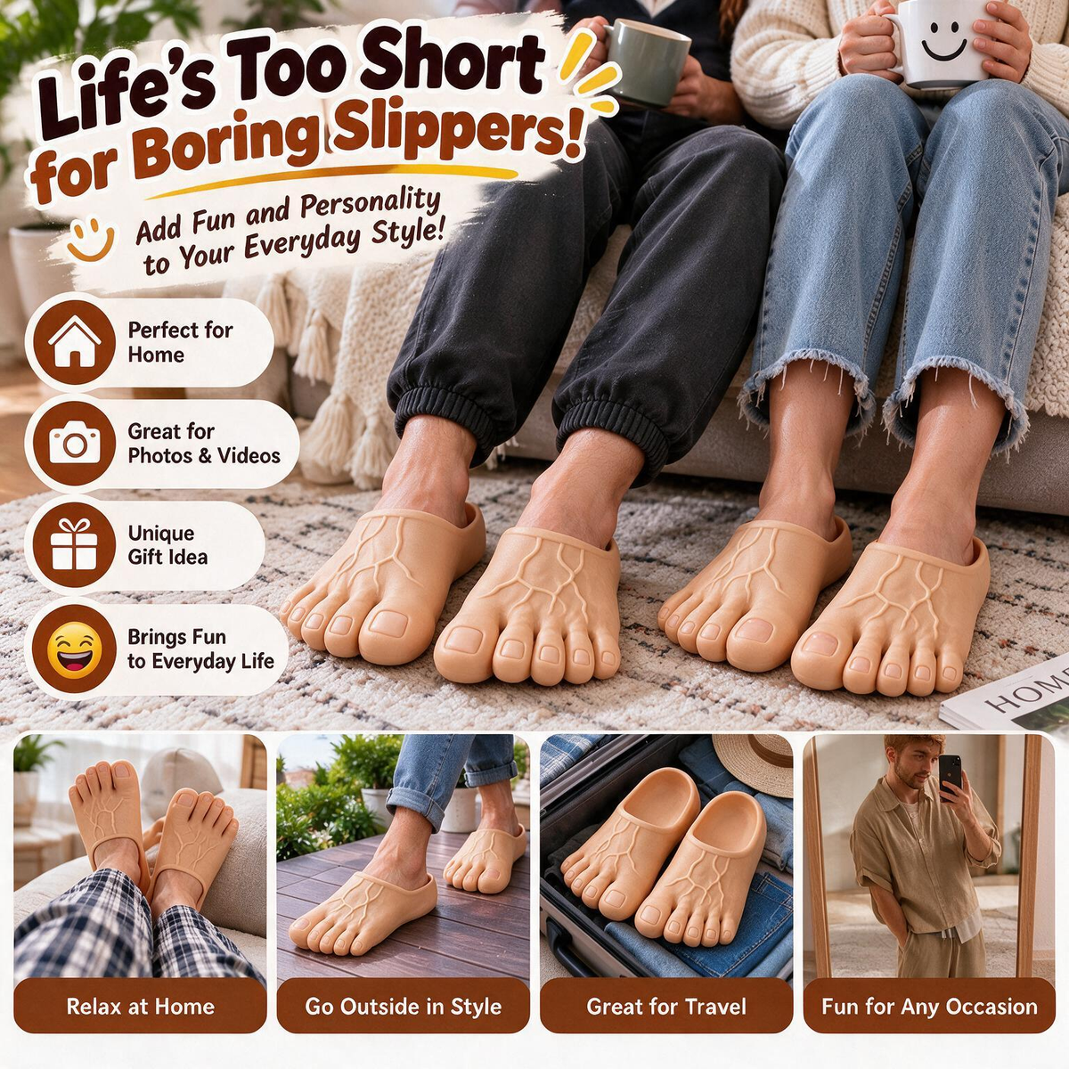 Funny Bigfoot Slippers – Giant Feet Halloween Costume Shoe Covers