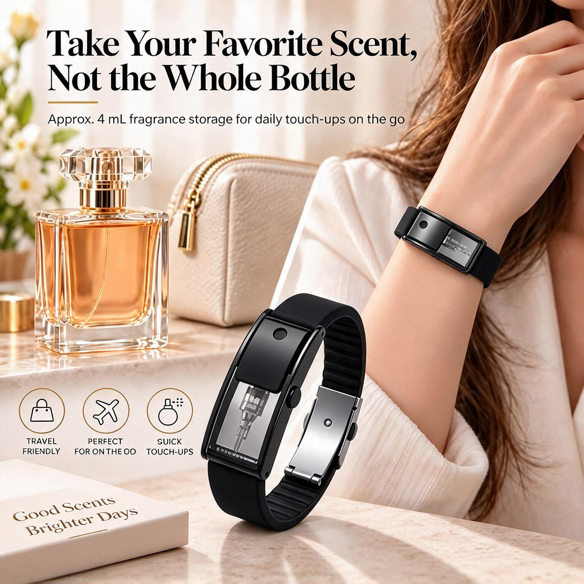 Refillable Perfume Bracelet – Wearable Cologne Atomizer for Men & Women
