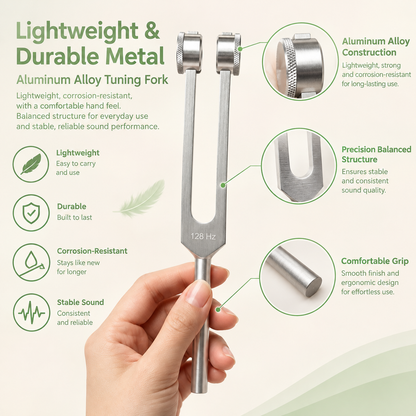 128Hz Healing Tuning Fork Set with Mallet & Pouch