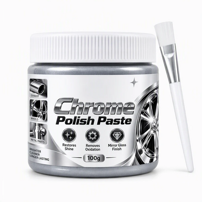 Metal Chrome Polish & Restorer Paste with Brush