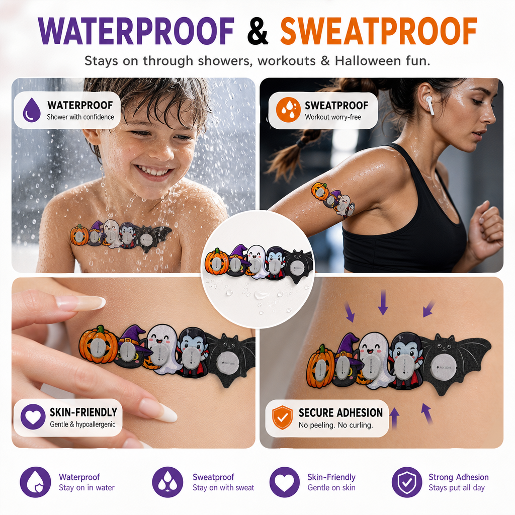 Halloween CGM Sensor Adhesive Patches – Waterproof & Cute Sensor Overlays